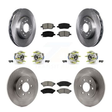 Front Rear Hub Bearing Brake Rotor Pads Kit (10Pc) For Pontiac Montana Chevrolet Uplander KBB-109795