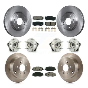 Front Rear Hub Bearing Disc Brake Rotor Pad Kit (10Pc) For 2007-2009 Hyundai Santa Fe AWD KBB-109800