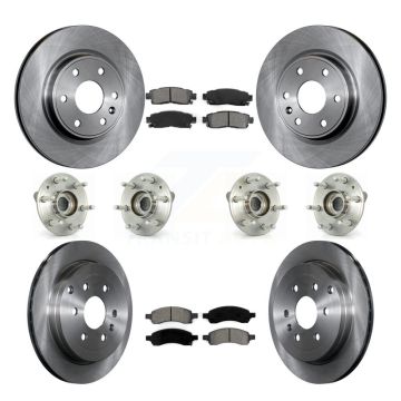 Front Rear Hub Bearing Brake Rotor Pads Kit (10Pc) For GMC Acadia Buick Enclave Chevrolet KBB-109814