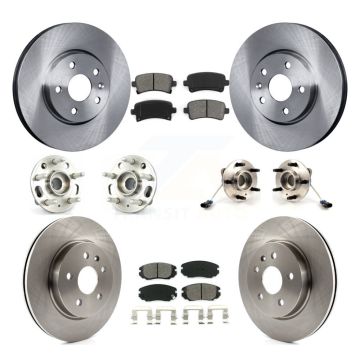 Front Rear Hub Bearing Assembly Disc Brake Rotor And Pad Kit (10Pc) For 2010 Buick Allure KBB-109828