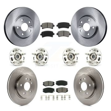 Front Rear Hub Bearing Disc Brake Rotor Pads Kit (10Pc) For Chevrolet Impala Malibu Buick KBB-109830
