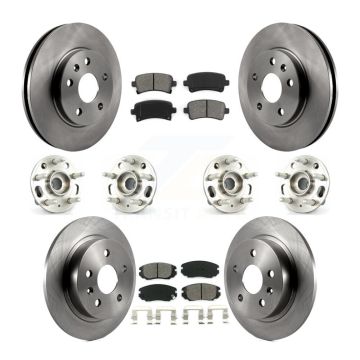 Front Rear Hub Bearing Disc Brake Rotors And Pads Kit (10Pc) For Chevrolet Malibu Limited KBB-109831