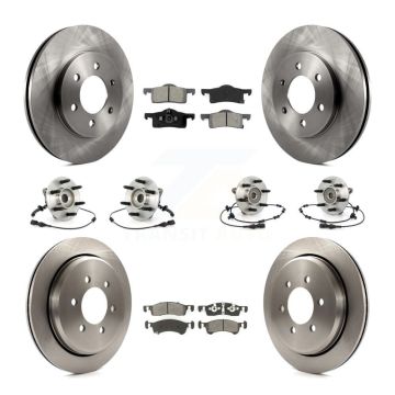 Front Rear Hub Bearing Brake Rotor & Pad Kit (10Pc) For Ford Expedition Lincoln Navigator KBB-109835