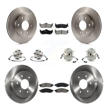 Front Rear Hub Bearing Brake Rotor & Pad Kit (10Pc) For Nissan Pathfinder Armada INFINITI KBB-109842