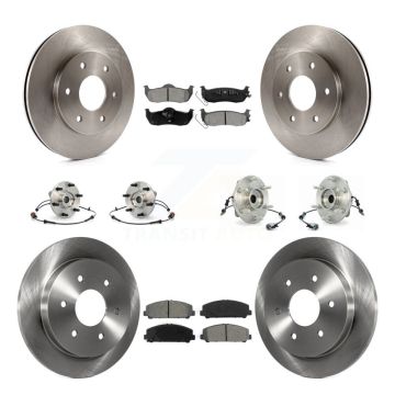 Front Rear Hub Bearings Assembly Disc Brake Rotors And Pads Kit (10Pc) For INFINITI QX56 KBB-109843