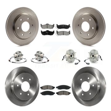 Front Rear Hub Bearings Assembly Disc Brake Rotors And Pads Kit (10Pc) For INFINITI QX56 KBB-109844