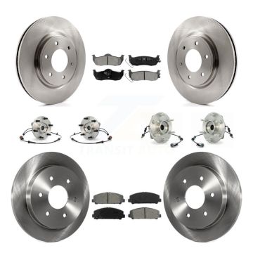 Front Rear Hub Bearing Disc Brake Rotor Pads Kit (10Pc) For 2007 INFINITI QX56 From 04 07 KBB-109847