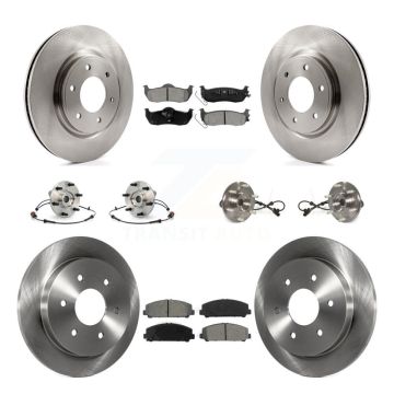Front Rear Hub Bearings Assembly Disc Brake Rotors And Pads Kit (10Pc) For Nissan Armada KBB-109849