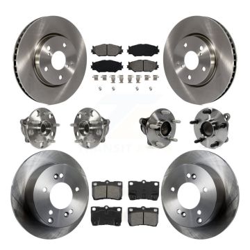 Front Rear Hub Bearing Disc Brake Rotor And Semi-Metallic Pads Kit (10Pc) For Lexus IS250 KBB-109858
