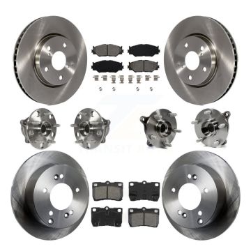 Front Rear Hub Bearing Disc Brake Rotor And Semi-Metallic Pads Kit (10Pc) For Lexus IS250 KBB-109859