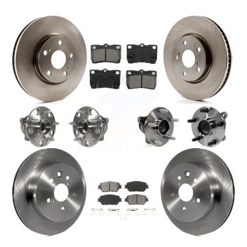 Front Rear Hub Bearing Assembly Disc Brake Rotor And Pad Kit (10Pc) For Lexus IS250 GS300 KBB-109860
