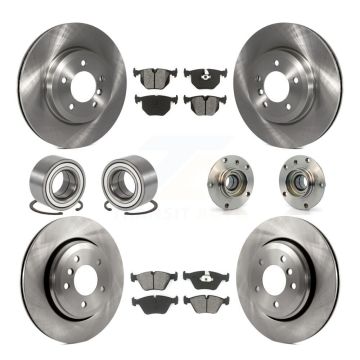 Front Rear Hub Bearing Disc Brake Rotor Pads Shoe Kit (10Pc) For 2001-2005 BMW 330Ci 330i KBB-109868