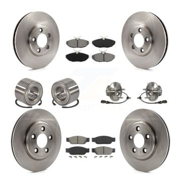 Front Rear Hub Bearing Brake Rotor & Pads Shoe Kit (10Pc) For Ford Thunderbird Lincoln LS KBB-109876