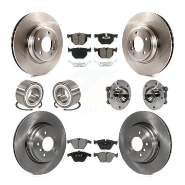 Front Rear Hub Bearing Disc Brake Rotors And Pads Shoe Kit (10Pc) For BMW 335i 335is 335d KBB-109878