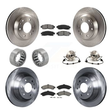 Front Rear Hub Bearing Brake Rotor Pad Shoe Kit (10Pc) For GMC Envoy Chevrolet Oldsmobile KBB-109884