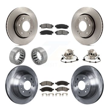 Front Rear Hub Bearing Disc Brake Rotor Pad Shoe Kit (10Pc) For Chevrolet Trailblazer GMC KBB-109887
