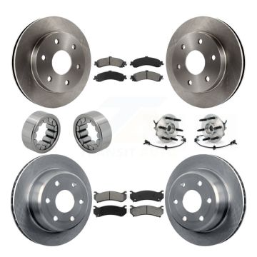 Front Rear Hub Bearing Brake Rotor & Pad Shoe Kit (10Pc) For Chevrolet Avalanche 1500 GMC KBB-109894