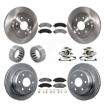 Front Rear Hub Bearing Brake Rotor Pad Shoe Kit (10Pc) For Chevrolet Express 1500 GMC RWD KBB-109903