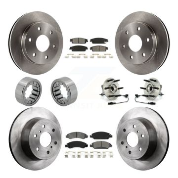 Front Rear Wheel Hub Bearing Disc Brake Rotor And Pad Shoe Kit (10Pc) For GMC Sierra 1500 KBB-109905