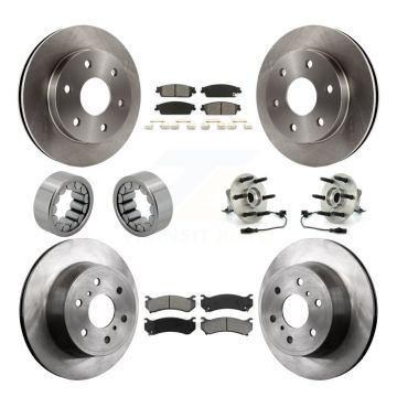 Front Rear Hub Bearing Disc Brake Rotor Pads Shoe Kit (10Pc) For Chevrolet Silverado 1500 KBB-109906