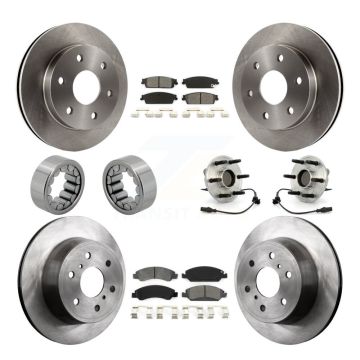 Front Rear Wheel Hub Bearing Disc Brake Rotor And Pad Shoe Kit (10Pc) For GMC Sierra 1500 KBB-109910