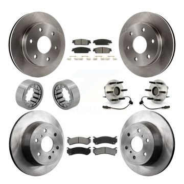 Front Rear Hub Bearing Disc Brake Rotor Pads Shoe Kit (10Pc) For Chevrolet Silverado 1500 KBB-109911