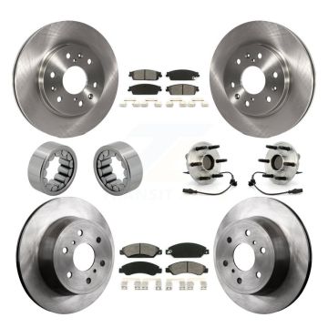 Front Rear Hub Bearing Brake Rotor Pads Shoe Kit (10Pc) For Chevrolet Avalanche GMC Tahoe KBB-109912