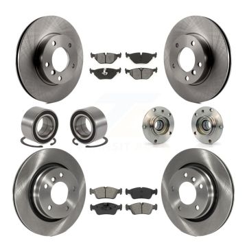 Front Rear Wheel Hub Bearing Disc Brake Rotor And Pads Shoe Kit (10Pc) For BMW 328i 328is KBB-109925