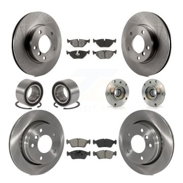 Front Rear Hub Bearing Disc Brake Rotors And Pads Shoe Kit (10Pc) For BMW 323i 328i 323Ci KBB-109926