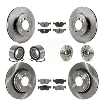 Front Rear Hub Bearing Brake Rotor Pad Shoe Kit (10Pc) For BMW 325i 325Ci 328i 323Ci 323i KBB-109927