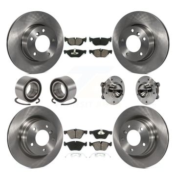 Front Rear Hub Bearing Disc Brake Rotors And Pads Shoes Kit (10Pc) For BMW 328i 323i 325i KBB-109929