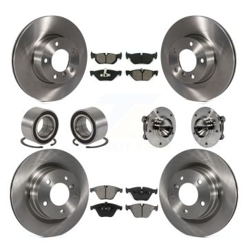 Front Rear Hub Bearings Assembly Disc Brake Rotors And Pads Shoes Kit (10Pc) For BMW 328i KBB-109932