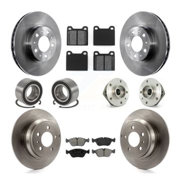 Front Rear Hub Bearing Disc Brake Rotors And Pads Shoes Kit (10Pc) For 2000 Volvo V70 FWD KBB-109933