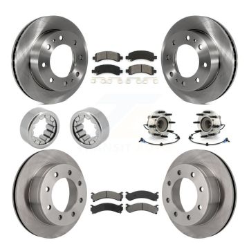 Front Rear Hub Bearing Brake Rotor And Pad Shoe Kit (10Pc) For Chevrolet Express 2500 GMC KBB-110019