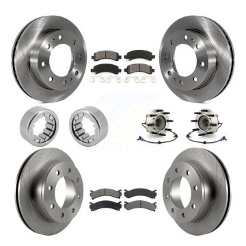 Front Rear Hub Bearing Brake Rotor And Pad Shoe Kit (10Pc) For Chevrolet Express 2500 GMC KBB-110021