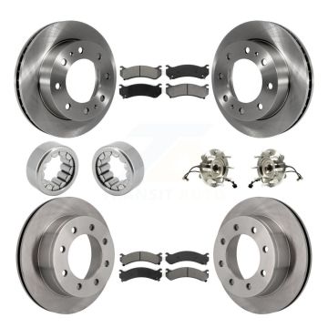 Front Rear Hub Bearing Brake Rotor Pad Shoe Kit (10Pc) For Chevrolet Silverado 2500 HD XL KBB-110032