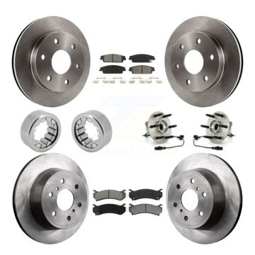 Front Rear Hub Bearing Disc Brake Rotor Pads Shoe Kit (10Pc) For Chevrolet Silverado 1500 KBB-110036