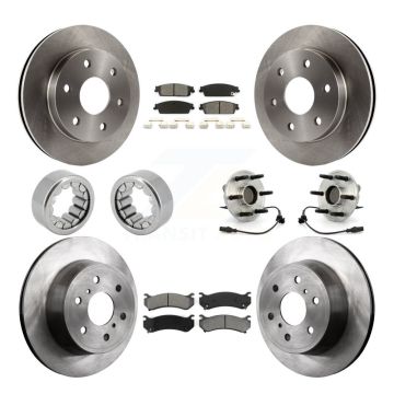 Front Rear Hub Bearing Disc Brake Rotor Pads Shoe Kit (10Pc) For Chevrolet Silverado 1500 KBB-110039