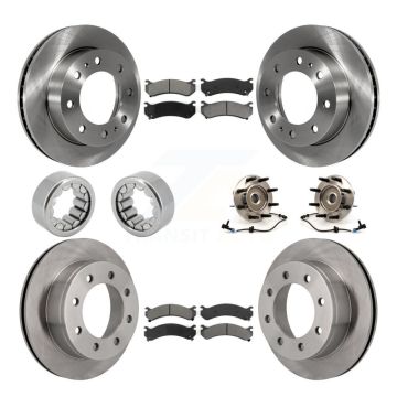 Front Rear Hub Bearing Brake Rotor Pad Shoe Kit (10Pc) For Chevrolet Silverado 2500 HD XL KBB-110041