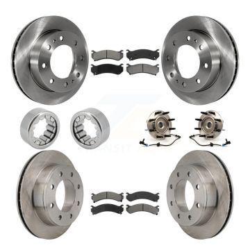 Front Rear Hub Bearing Brake Rotor & Pad Shoe Kit (10Pc) For Hummer H2 Chevrolet Suburban KBB-110042