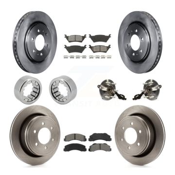 Front Rear Hub Bearing Assembly Disc Brake Rotors And Pads Shoe Kit (10Pc) For Ford F-150 KBB-110067