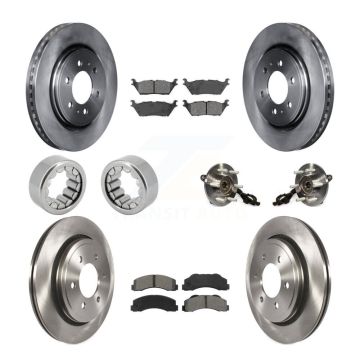 Front Rear Hub Bearing Assembly Disc Brake Rotors And Pads Shoe Kit (10Pc) For Ford F-150 KBB-110068