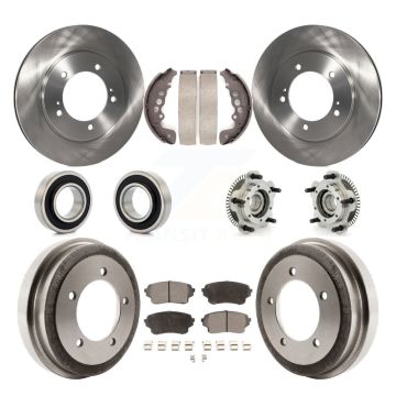 Front Rear Hub Bearing Disc Brake Rotors And Pads Shoe Kit (10Pc) For Suzuki Grand Vitara KBB-110074