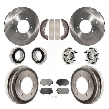 Front Rear Hub Bearing Disc Brake Rotors And Pads Shoe Kit (10Pc) For Suzuki Grand Vitara KBB-110075