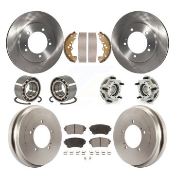 Front Rear Hub Bearing Disc Brake Rotors And Ceramic Pads Shoe Kit (10Pc) For Suzuki XL-7 KBB-110077