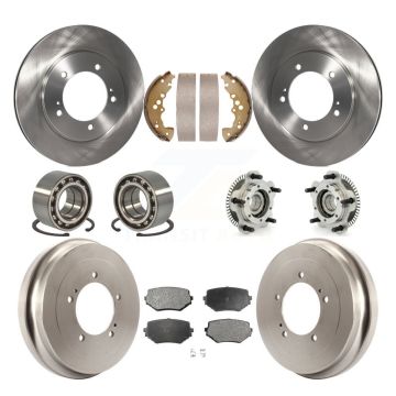 Front Rear Hub Bearing Disc Brake Rotor Pads Shoe Kit (10Pc) For Suzuki XL-7 Grand Vitara KBB-110078