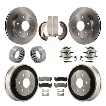 Front Rear Hub Bearing Disc Brake Rotor Pads Shoe Kit (10Pc) For Chevrolet Silverado 1500 KBB-110084