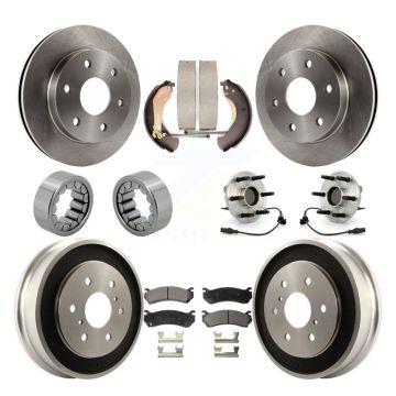 Front Rear Hub Bearing Disc Brake Rotor Pads Shoe Kit (10Pc) For Chevrolet Silverado 1500 KBB-110090