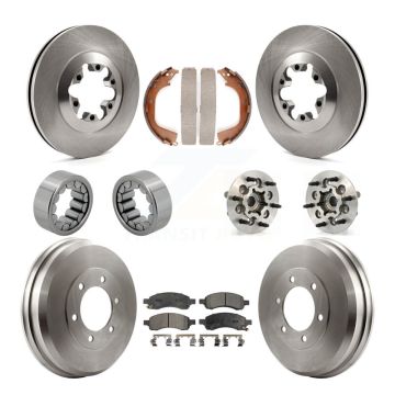 Front Rear Hub Bearing Brake Rotor Pads Shoe Kit (10Pc) For Chevrolet Colorado GMC Canyon KBB-110097