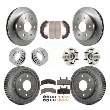 Front Rear Hub Bearing Brake Rotor Pad Shoe Kit (10Pc) For 1992-1994 Chevrolet Blazer 4WD KBB-110127
